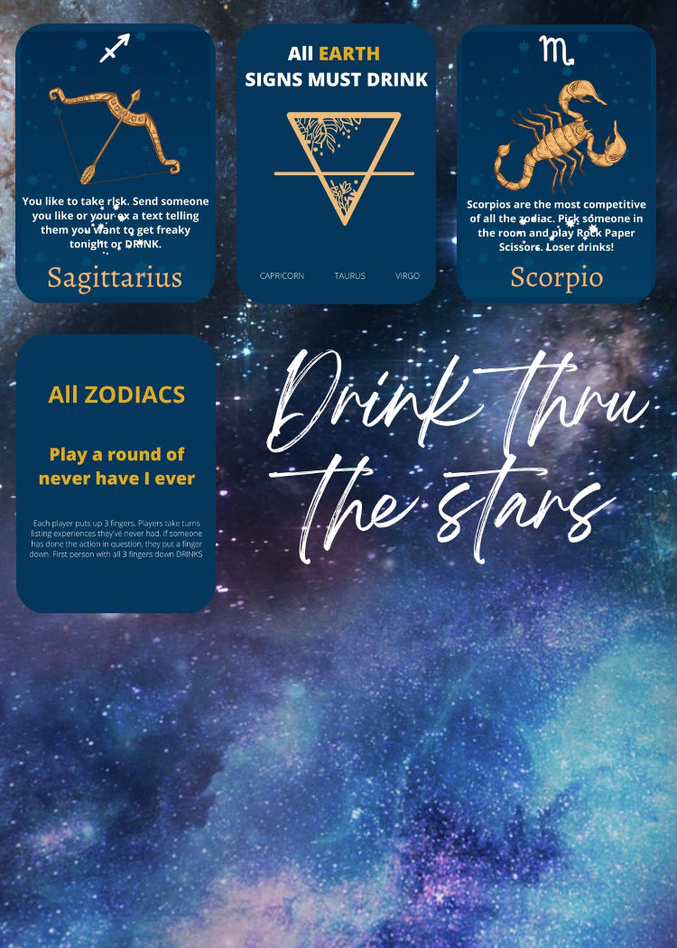 Astrology Drinking Card Game (Original) *FREE SHIPPING*